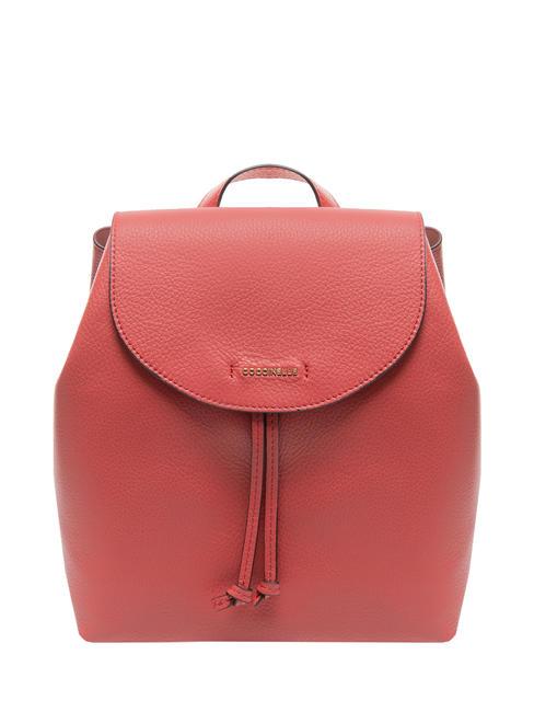 COCCINELLE ARIEL Zaino in pelle martellata cranberry - Borse Donna