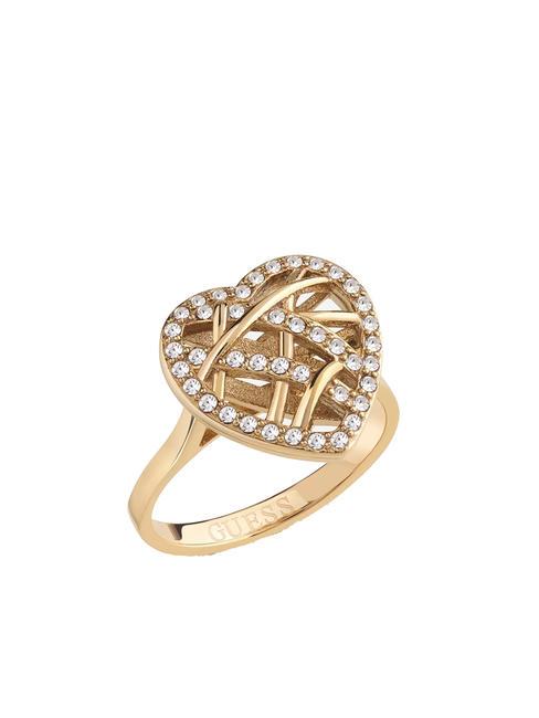 GUESS HEART CAGE Anello con cuore e zirconi yellow gold - Anelli