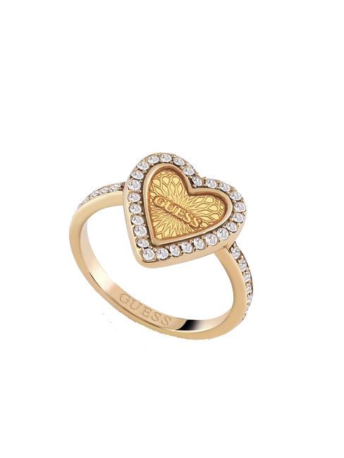 GUESS LOVE ME TENDER Anello con cuore e zirconi yellow gold - Anelli