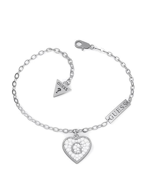 GUESS G SHINE Bracciale con cuore e zirconi SILVER - Bracciali Donna