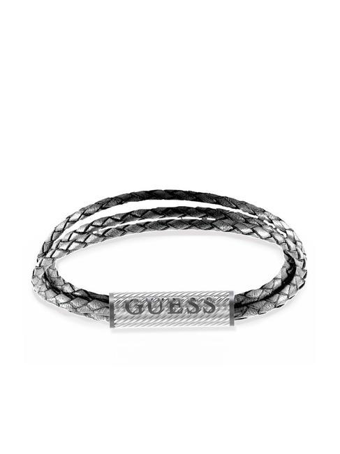 GUESS BOND STREET Bracciale in acciaio e pelle steel grey - Bracciali Uomo