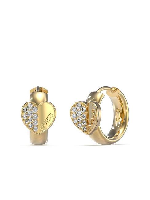 GUESS LOVELY Orecchini a cuore con zirconi yellow gold - Orecchini