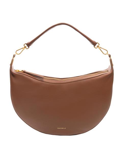 COCCINELLE ANAIS Borsa hobo in pelle martellata BRULE - Borse Donna