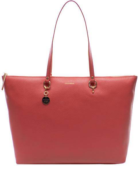 COCCINELLE ALPHA  Shopping Bag in pelle cranberry - Borse Donna