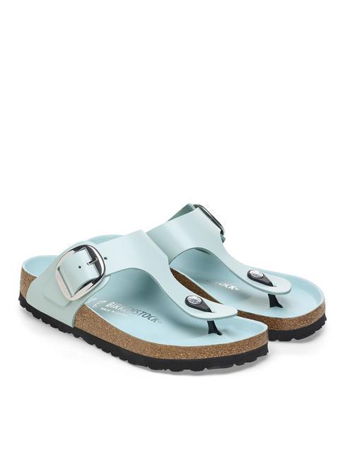 BIRKENSTOCK GIZEH BIG BUCKLE Ciabatta infradito in pelle shine surf green - Scarpe Unisex