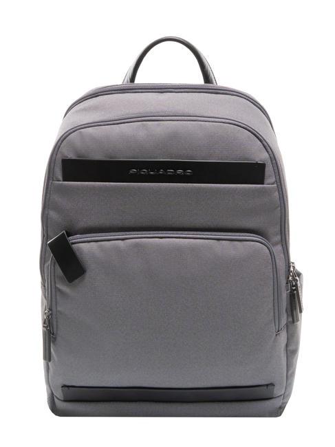 PIQUADRO KLOUT Zaino in pelle e tessuto, porta pc 15.6" grigio2 - Zaini da lavoro porta PC