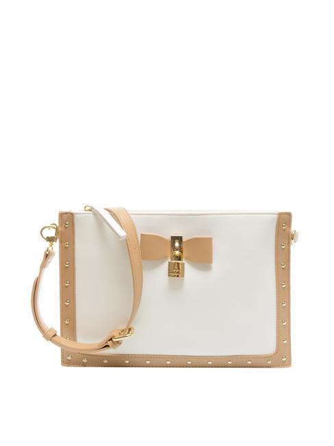 L'ATELIER DU SAC LA LA LAND Borsa clutch piatta a tracolla white/tan - Borse Donna