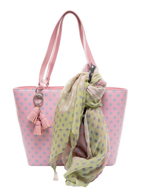 PASH BAG LADY Borsa shopper a pois con foulard pink/lilac - Borse Donna