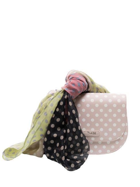 PASH BAG LADY Borsa saddle a pois con foulard sand/white - Borse Donna