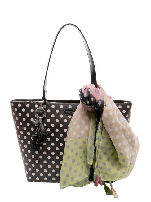 PASH BAG LADY Borsa shopper a pois con foulard black/beige - Borse Donna