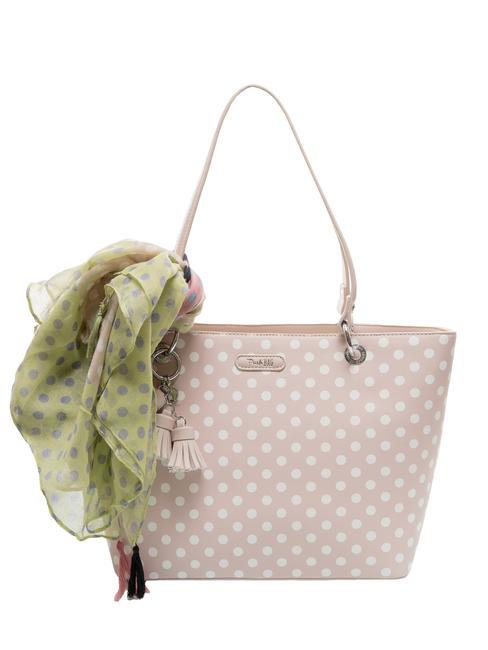 PASH BAG LADY Borsa shopper a pois con foulard sand/white - Borse Donna