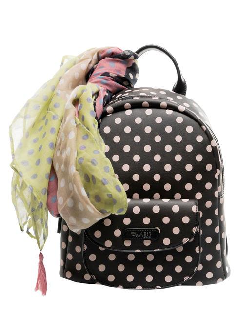 PASH BAG LADY Zaino a pois con foulard black/beige - Borse Donna