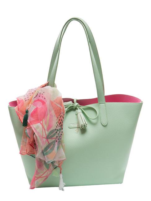 PASH BAG LIKE IT! Borsa shopper con foulard green - Borse Donna