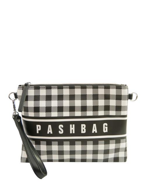 PASH BAG TWEEDY Pochette con polsierina e tracolla black/white - Borse Donna