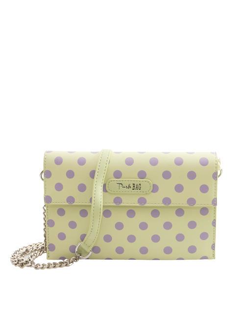 PASH BAG LADY Borsa mini tracolla a pois con flap green/lilac - Borse Donna