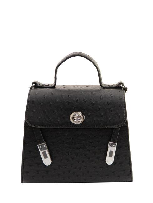 PASH BAG LOVELY DAY Borsa cartelletta stampa struzzo nero - Borse Donna