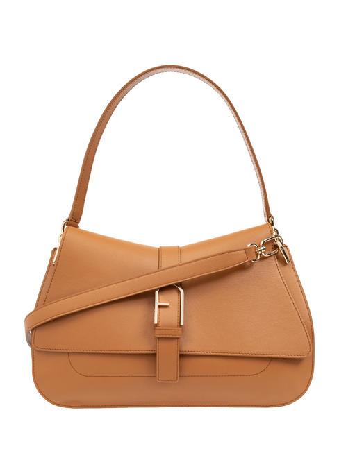 FURLA FLOW Borsa a mano L in pelle brandy - Borse Donna