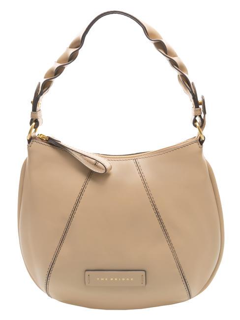 THE BRIDGE BRIGIDA Borsa hobo a spalla in pelle naturale abb. oro - Borse Donna