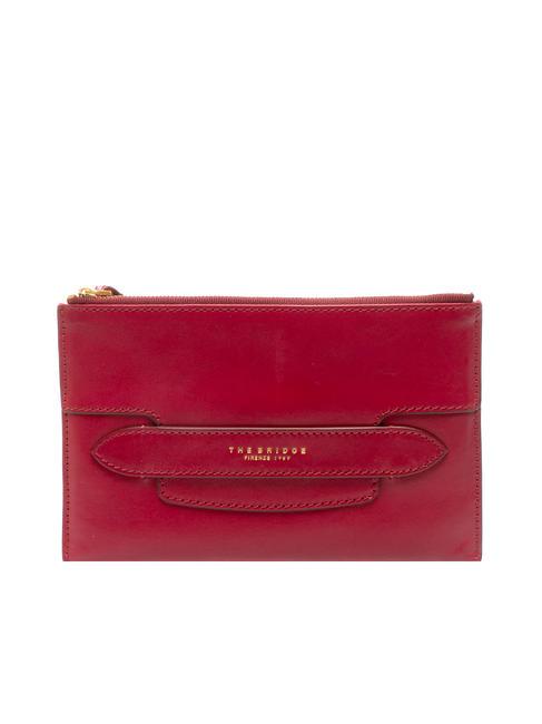 THE BRIDGE LUCREZIA Pochette con polsierina in pelle berry abb. oro - Borse Donna