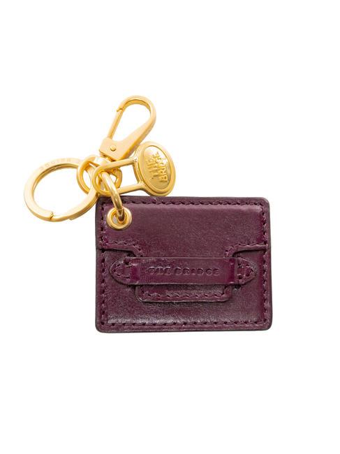 THE BRIDGE DUCCIO Portachiavi con charm in pelle grape abb. oro - Portachiavi