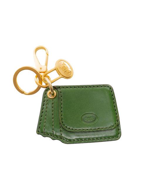 THE BRIDGE DUCCIO Portachiavi con charm bag in pelle verde inglese abb. oro - Portachiavi