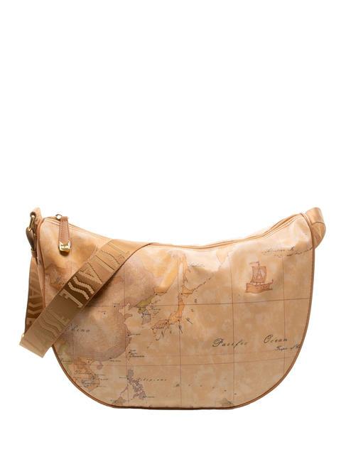 ALVIERO MARTINI PRIMA CLASSE GEO CLASSIC Borsa mezzaluna tracolla grande NATURALE - Borse Donna