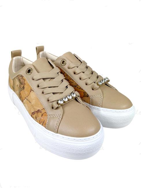 ALVIERO MARTINI PRIMA CLASSE GEO Junior Sneakers con applicazione gioiello tortora/geo beige - Scarpe Donna