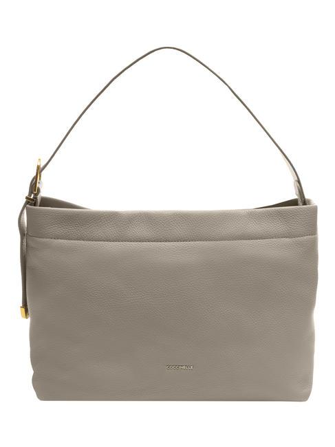 COCCINELLE GLEEN Borsa a spalla in pelle martellata stone - Borse Donna