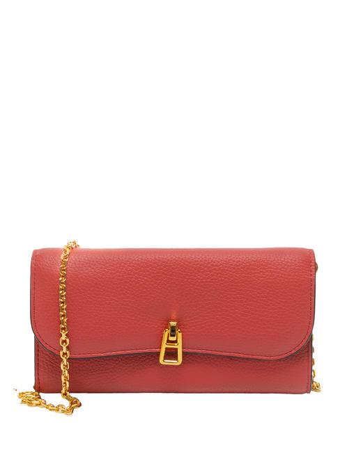 COCCINELLE MAGIE Pochette in pelle con tracolla catena cranberry - Borse Donna