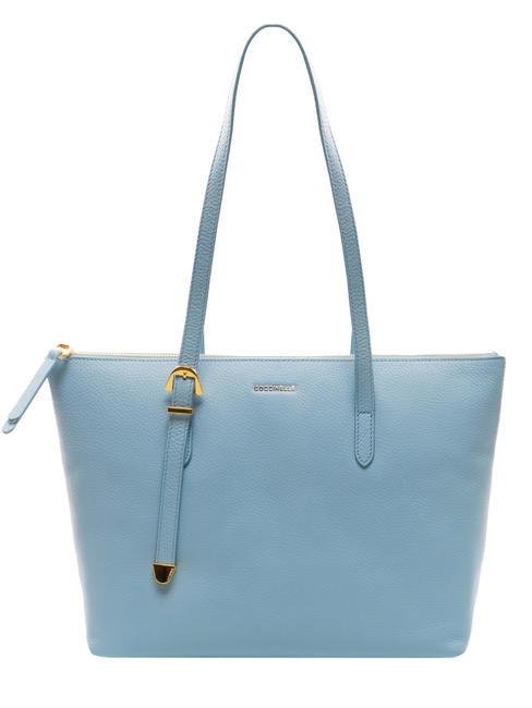 COCCINELLE GLEEN Shopping Bag in pelle aquarelle blue - Borse Donna