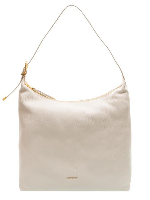 COCCINELLE GLEEN Borsa hobo in pelle martellata coconut milk - Borse Donna