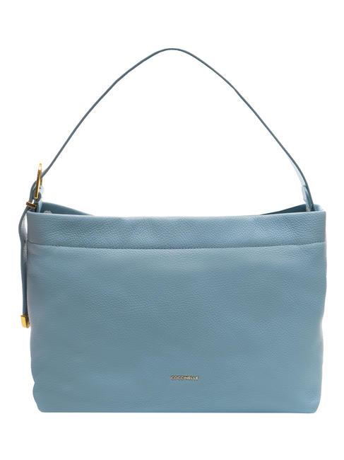 COCCINELLE GLEEN Borsa a spalla in pelle martellata aquarelle blue - Borse Donna