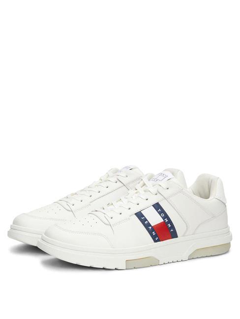 TOMMY HILFIGER TOMMY JEANS THE BROOKLYN LEATHER  Sneakers in pelle ecru - Scarpe Uomo