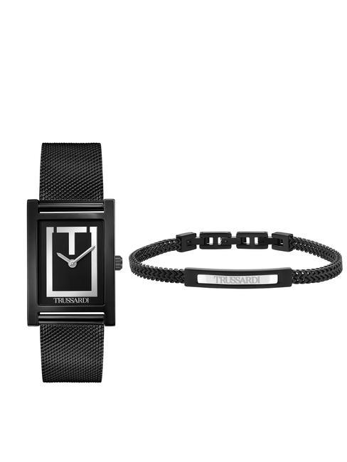 TRUSSARDI T-STRICT Orologio solo tempo e bracciale Nero - Orologi