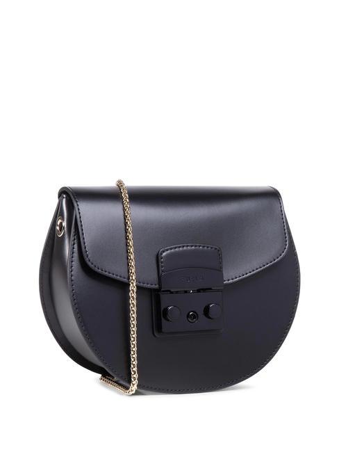 FURLA METROPOLIS ROUND Mini bag a tracolla in pelle Nero - Borse Donna