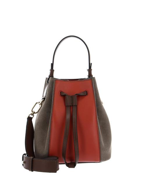 FURLA MIASTELLA Borsa secchiello in pelle con tracolla cannella+praline+dodo - Borse Donna