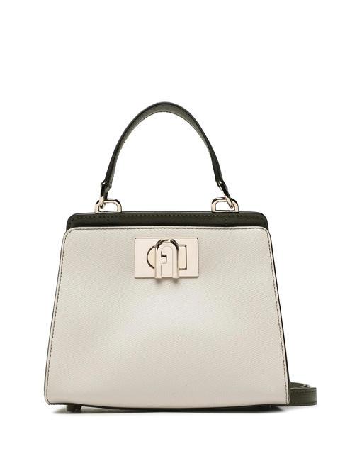 FURLA 1927 Borsa a mano mini in pelle perla e+nero+salvia c - Borse Donna