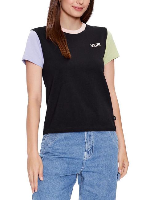 VANS COLORBLOCK T-shirt manica corta in cotone black/winter pear - T-shirt e Top Donna