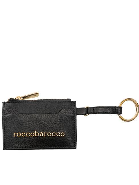 ROCCOBAROCCO LETTERING Portacard / Portachiavi in pelle nero - Portafogli Donna