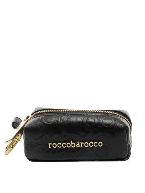 ROCCOBAROCCO RB Embossed Astuccio portachiavi/portamonete in pelle nero - Portachiavi