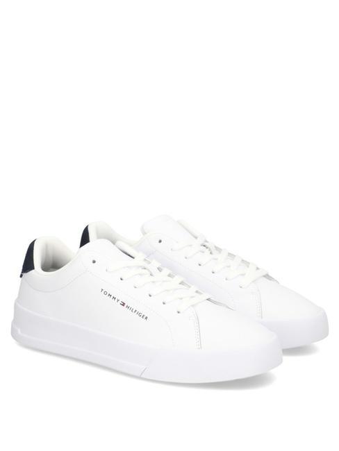 TOMMY HILFIGER COURT LEATHER GRAIN ESS  Sneakers white/desert sky - Scarpe Uomo