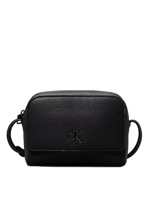 CALVIN KLEIN MINIMAL MONOGRAM Camera Mini Bag a tracolla black/shiny gunmetal - Borse Donna