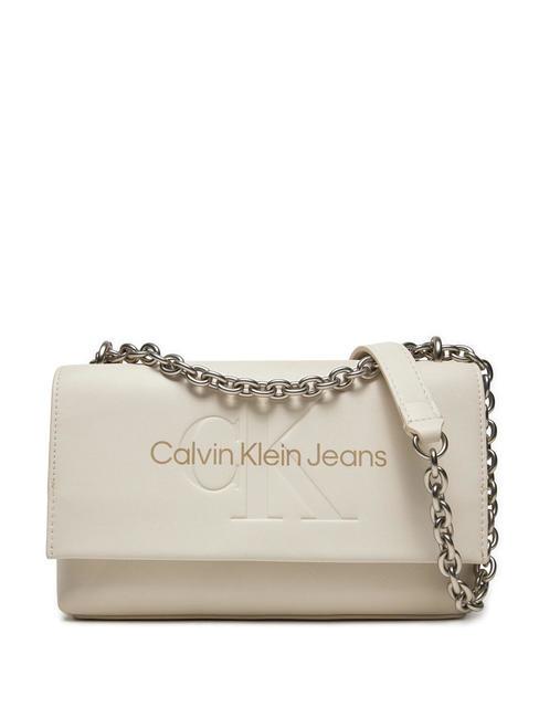 CALVIN KLEIN SCULPTED Convertible Borsa a spalla / a tracolla eggshell - Borse Donna