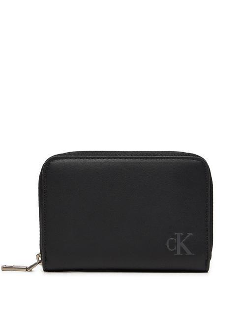 CALVIN KLEIN BLOCK  Portafoglio zip around pvh black - Portafogli Donna