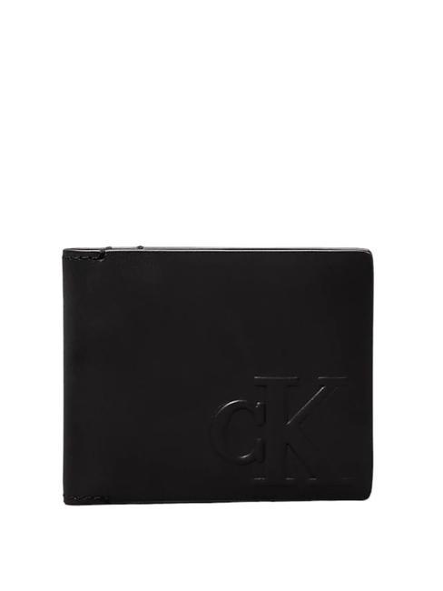 CALVIN KLEIN CK JEANS LOGO EMBOSS  Portafoglio in pelle pvh black - Portafogli Uomo