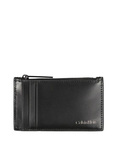 CALVIN KLEIN SMOOTH  Portafoglio piatto in pelle ck black - Portafogli Uomo