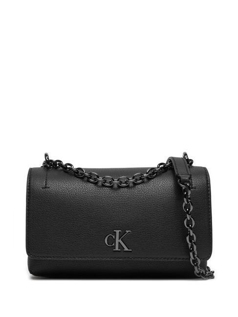 CALVIN KLEIN MINIMAL MONOGRAM  Mini Bag a spalla / a tracolla black/shiny gunmetal - Borse Donna