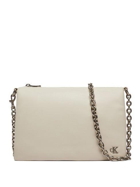 CALVIN KLEIN CHAIN  Borsetta a tracolla eggshell - Borse Donna