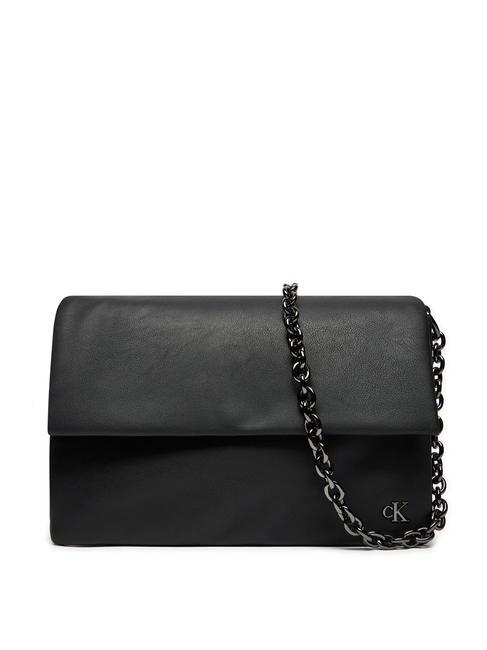 CALVIN KLEIN CHAIN Mono Borsa a tracolla black/shiny gunmetal - Borse Donna