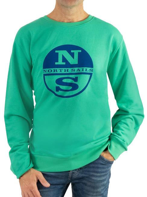 NORTH SAILS N|S LOGO Felpa girocollo in cotone garden green - Felpe Uomo